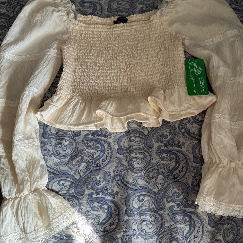 Cream boho top!! Brand New!! Size S